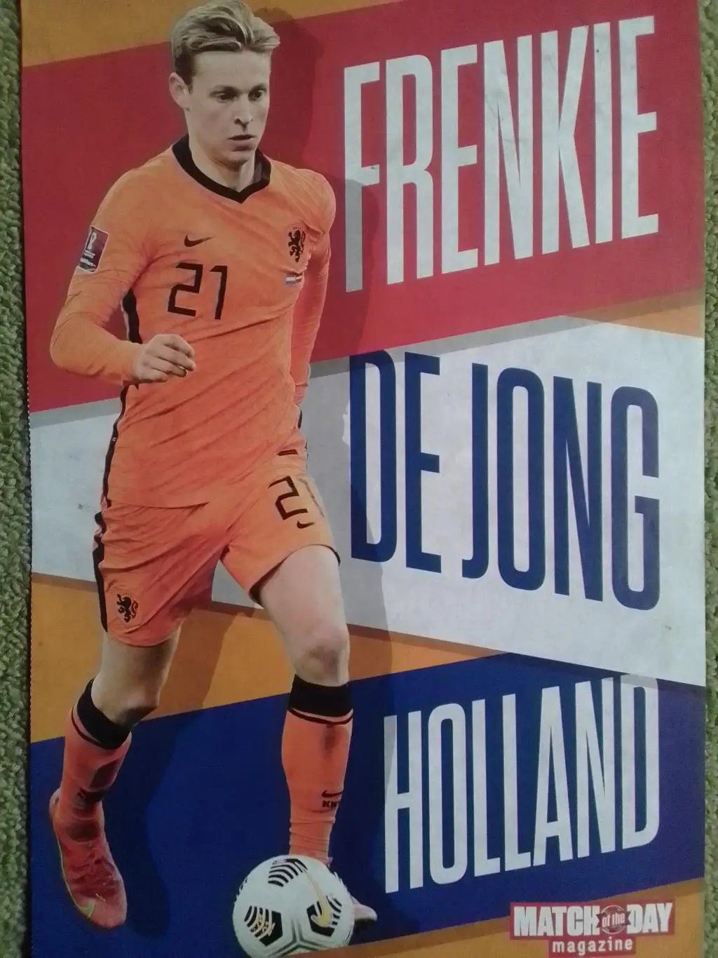 Frenkie De YOUNG. Френки Де ЙОНГ Голландия. (20 х 30 см.) Оптом скидки 35%!