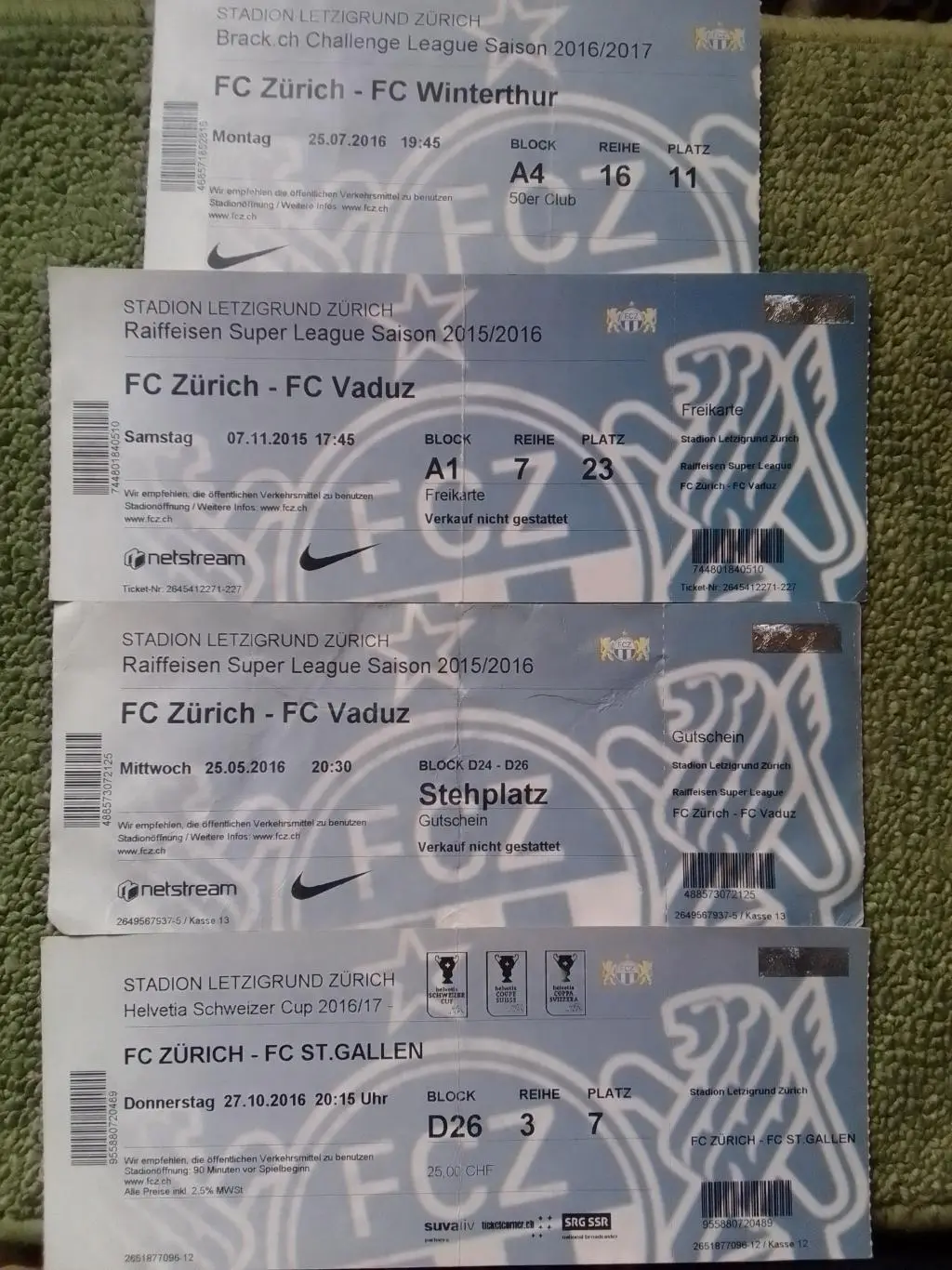 FC Zurich ЦЮРИХ Швейцария - FC Vaduz 07.11.2015. Оптом скидки до 35%!