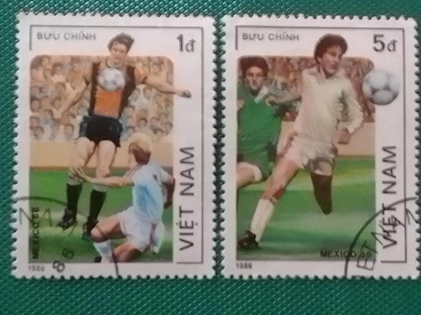 ВЬЕТНАМ 1986 № 811.815.ЧМ по футболу в МЕКСИКЕ 1986 (2 гаш.) Оптом скидки 50%
