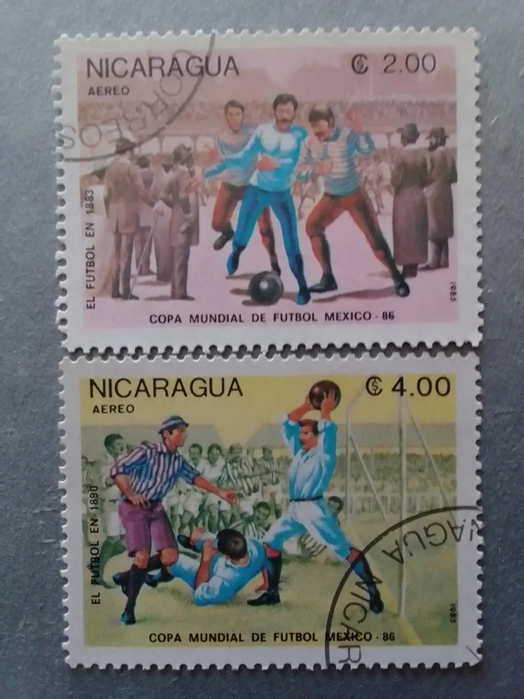 Никарагуа 1986 № 2623-24 ЧМ по футболу в Мексике -2 марки (гаш) Оптом скидки 50%