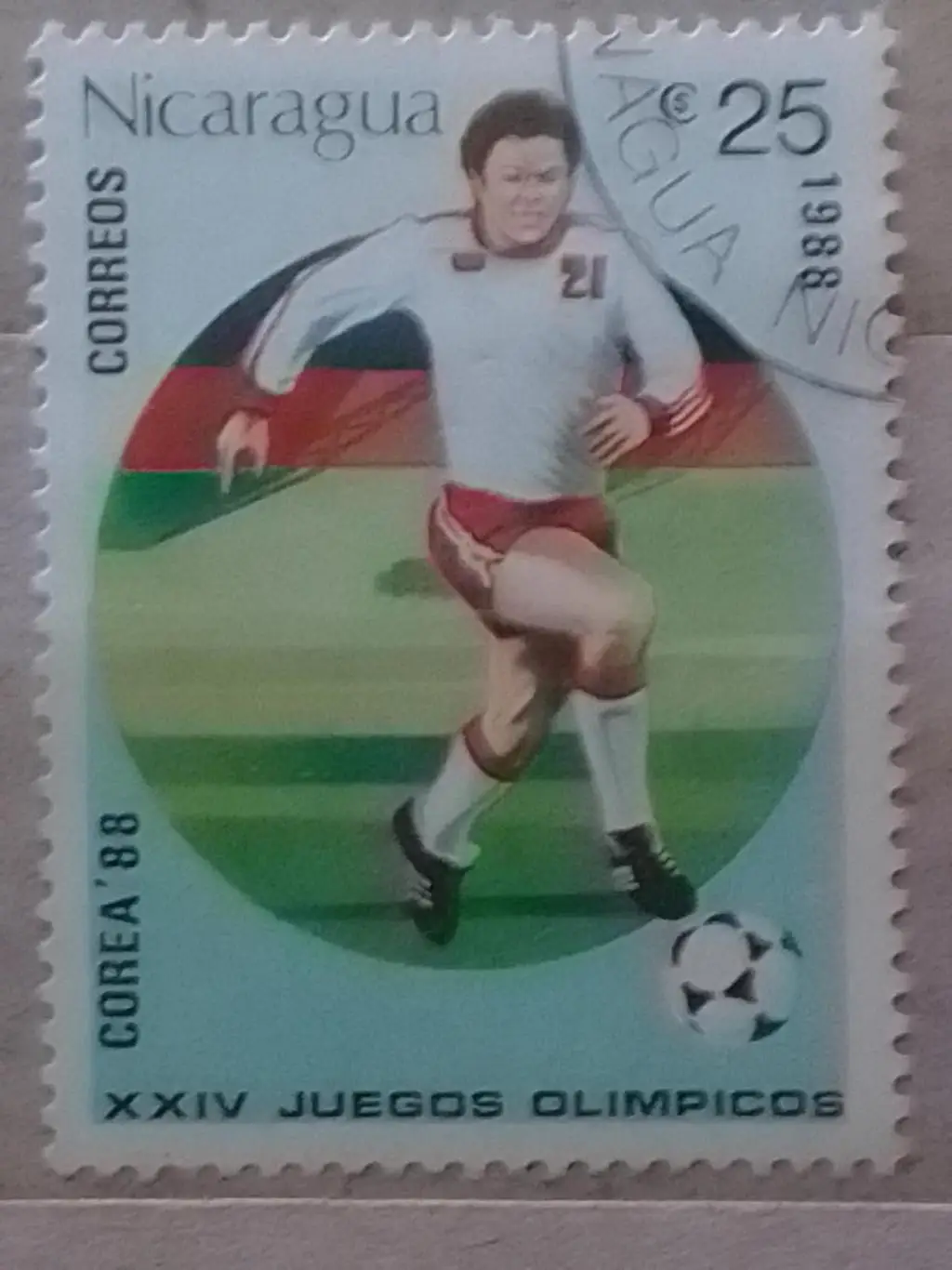Никарагуа 1988 № 2936 ОИ футбол в Корее (гашеная) Оптом скидки 50%