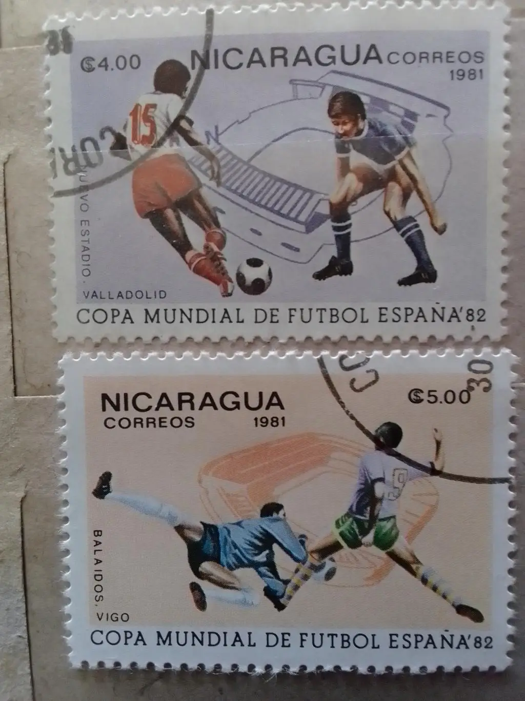 Никарагуа 1981 № 2252-53 ЧМ по футболу в Испании -2 марки (гаш) Оптом скидки 50%