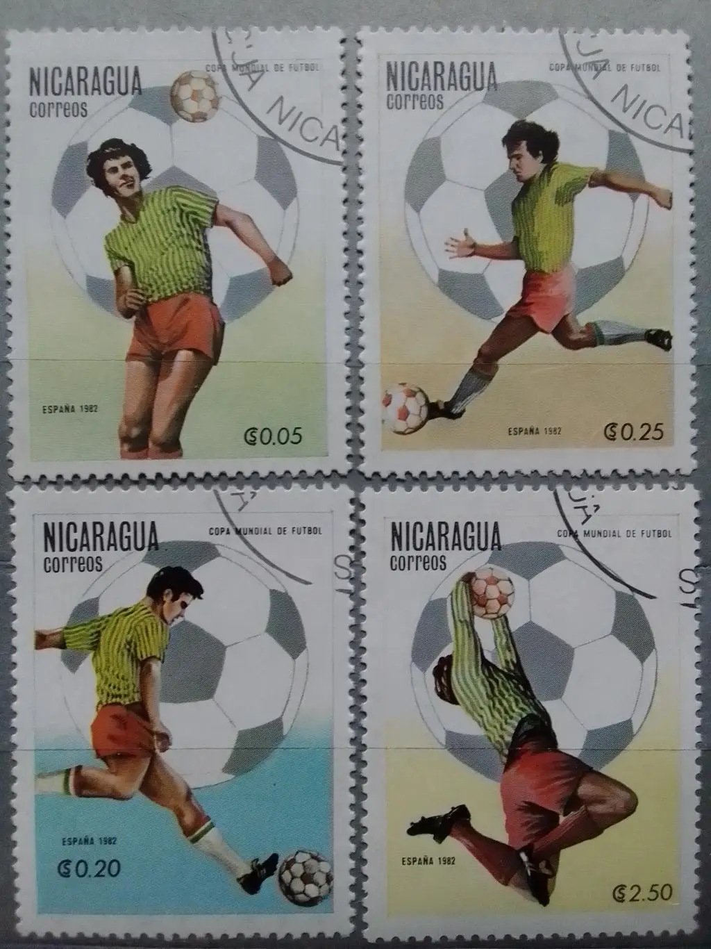 Никарагуа 1982 № 2304-07 ЧМ по футболу в Испании -4 марки (гаш) Оптом скидки 50%