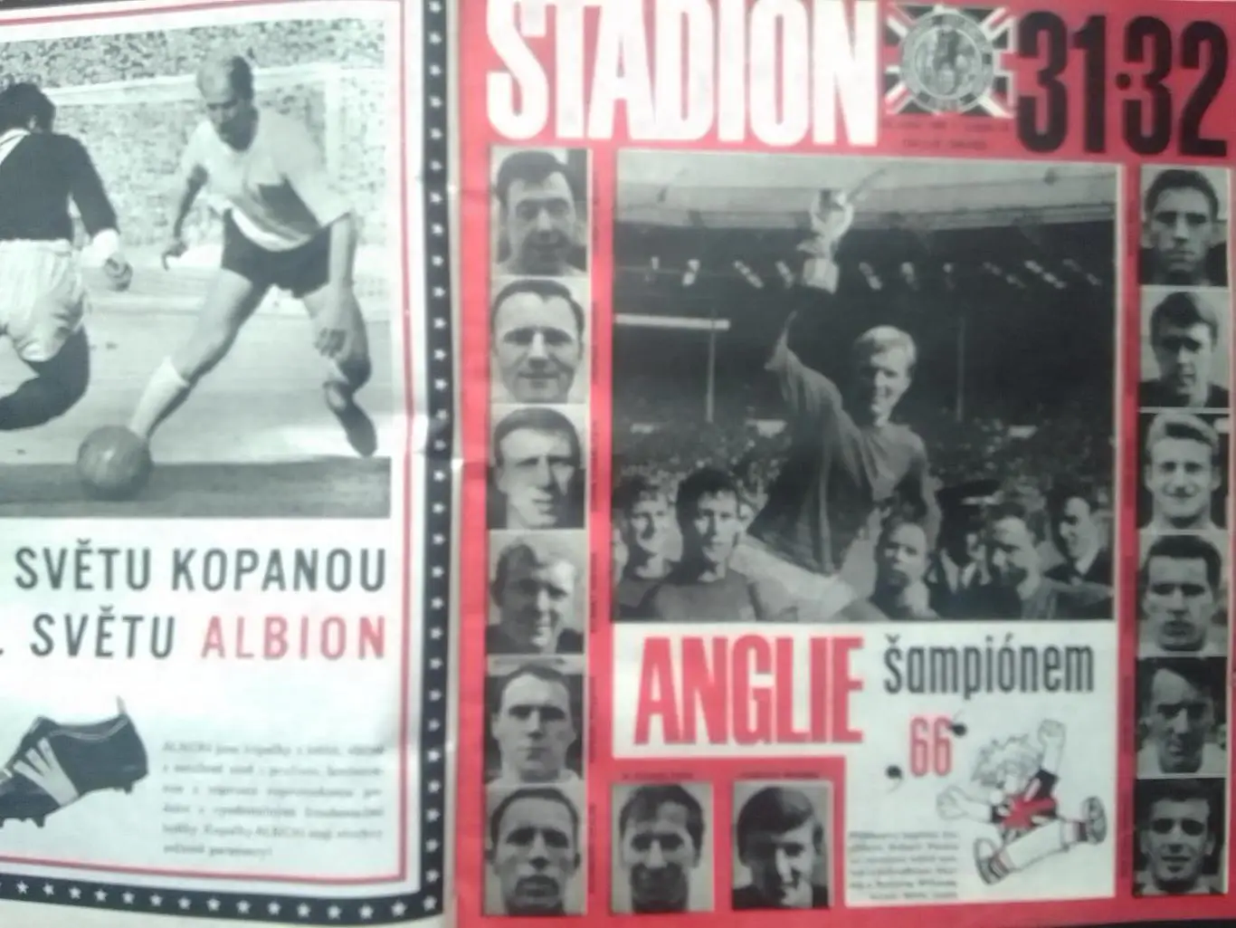 Stadion (Стадион).№ 31-32 1966 (Чех.) Футбол- СПЕЦВЬІП.ЧМ. 66. Оптом cкидки 35%!