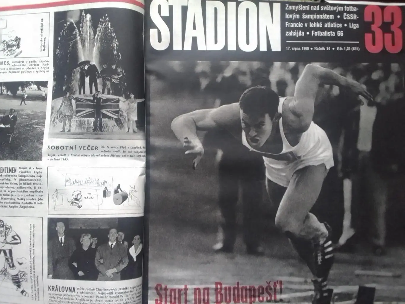 Stadion (Стадион).№ 33 1966 (Чех.) Футбол- СССР - ФРН, ИТАЛИЯ. Оптом cкидки 32%!