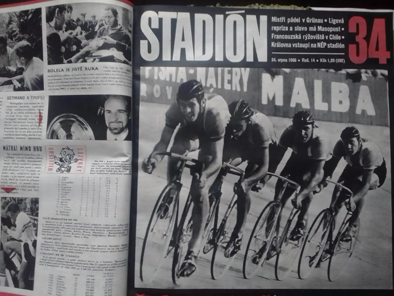 Stadion (Стадион).№ 34 1966 (Чех.) Футбол. Велоспорт. Легк атл. Оптом cкидки 32%
