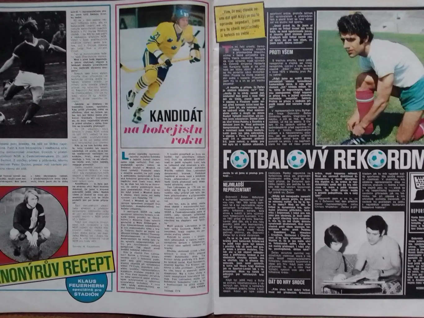 Stadion (Стадион).№ 14.1974.(Чех.) FOTBAL, Хокей, Фигурн. кат. Оптом скидки 32%! 1