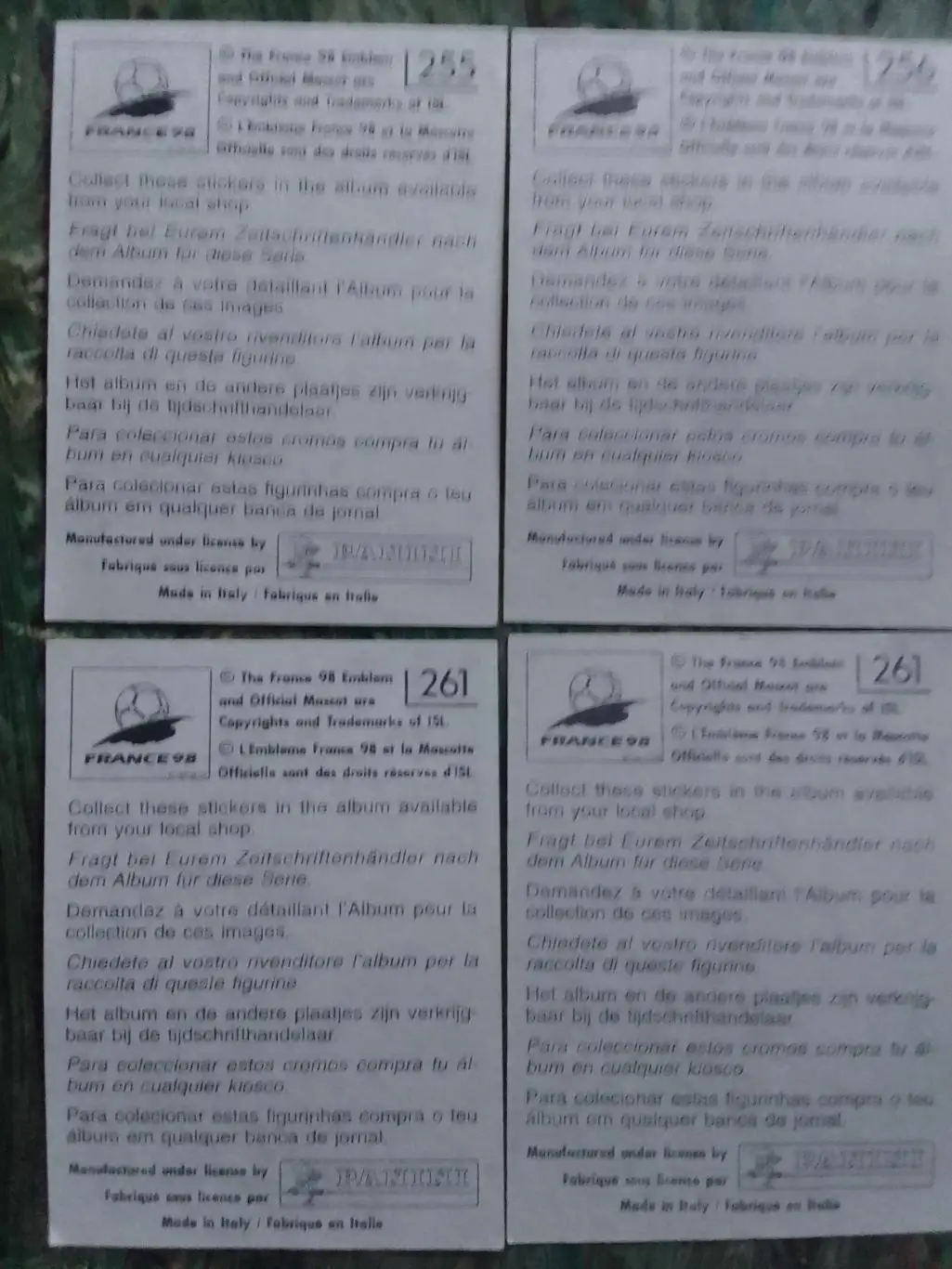 Паннини Франция ЧМ 1998. Нигерия. № 255. 356. 261(2). Оптом скидки до 33% 1