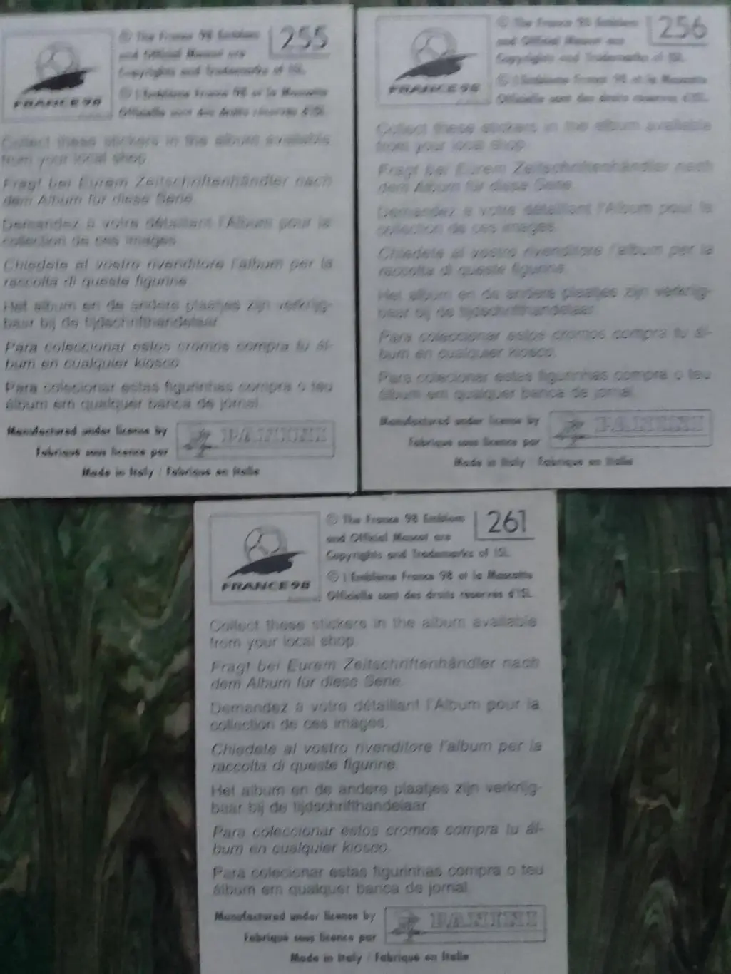 Паннини Франция ЧМ 1998. Нигерия. №255. 256. 261. Оптом скидки до 33% 1