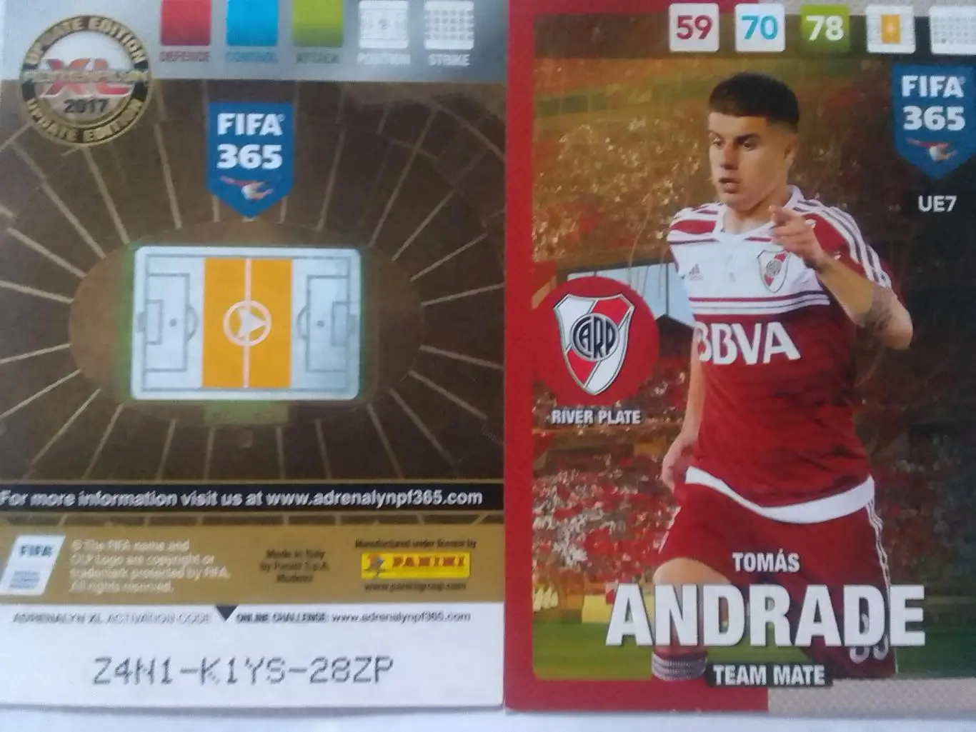 Карточка Thomas ANDRADE./ Томас АНДРАДЕ. Ривер Плейт 2017. Оптом скидки 31%!с