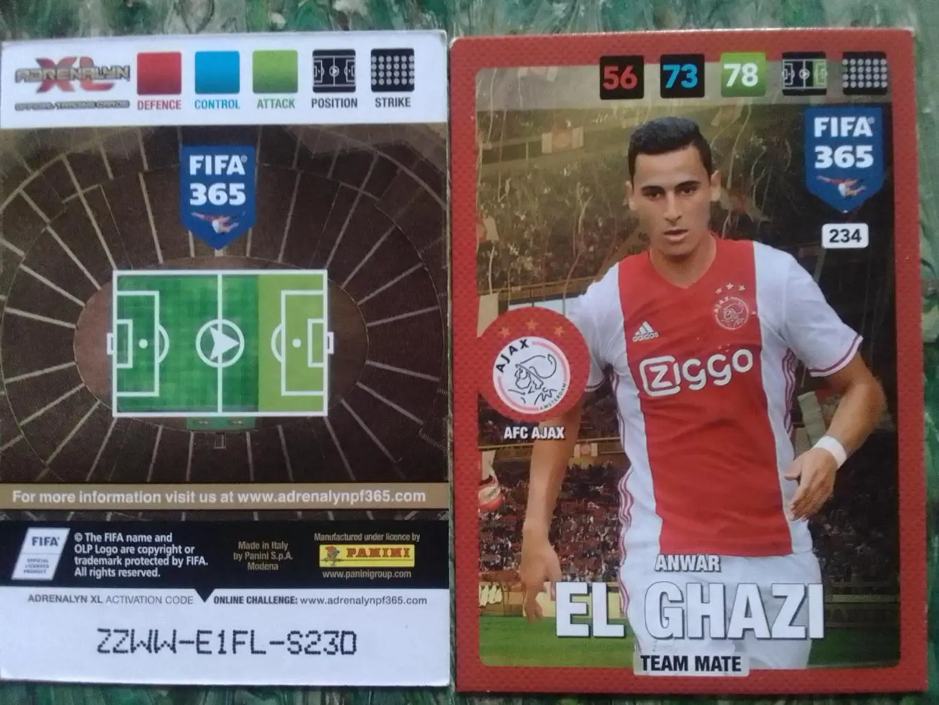 Карточка PANINI Anwar EL GHAZI./ Анвар Ель ДЖАЗИ. АЯКС 2017. Оптом скидки 32%!с