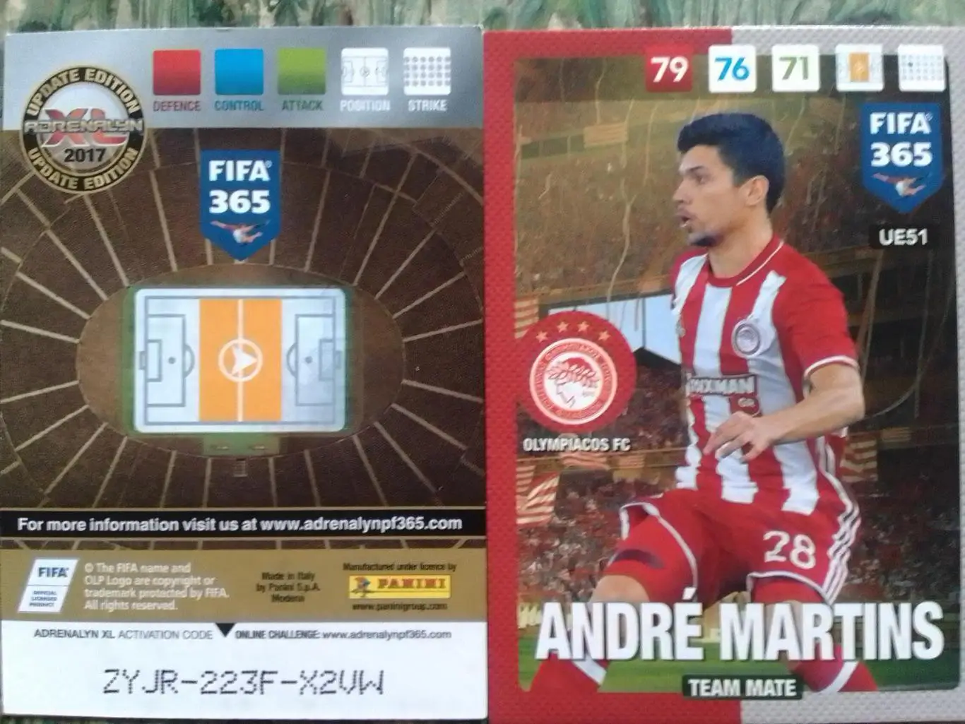 Карточка PANINI Andre MARTINS./ Андре МАРТИНС Олимпиакос 2017 Оптом скидки 31%!с