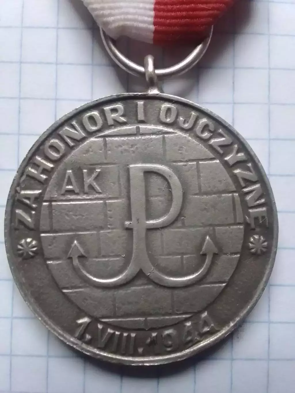 Медаль Польши ZA HONOR I OJCZYZNE AK 1.VIII.1944. Раритет. Оптом скидки до 30%! 3