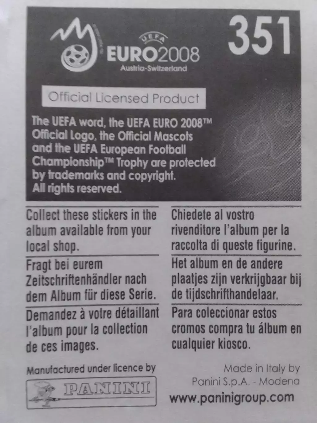 Наклейка Паннини 2008 Frank RIBERY. Франк РИБЕРИ. Франция. Оптом скидки до 31% 1