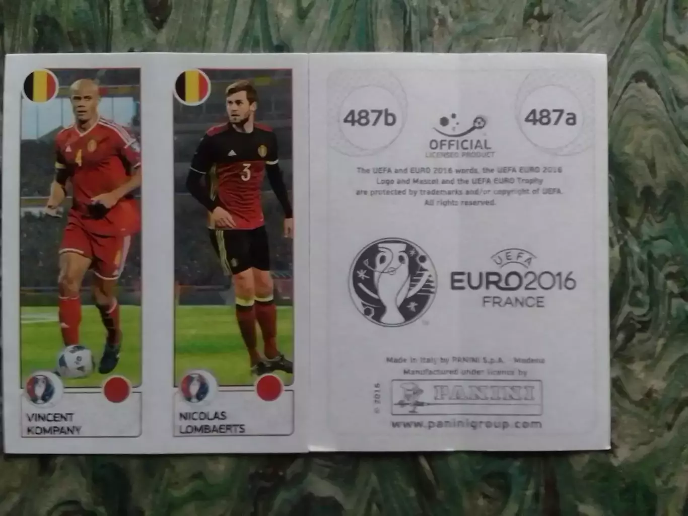 Наклейка Паннини 2016 Vincent COMPANY, N.LOMBAERTS. Бельгия. Оптом скидки до 31%