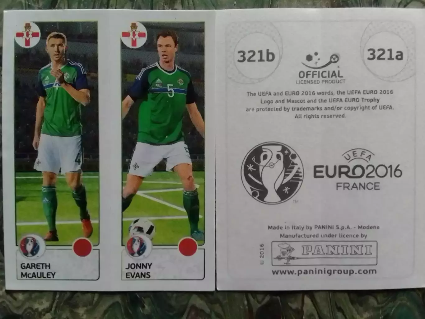 Наклейка Паннини 2016 Garret McAULEY, J.EVANS. Cевер.Ирландия. Оптом скидки 31%