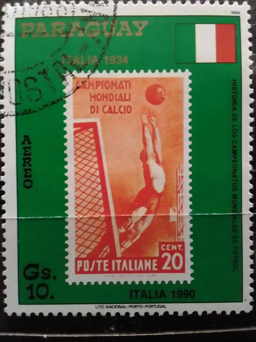 марка Парагвай 1988 №.4270. Чемпионат мира 1934. 10 Gs. Оптом скидки до 30%