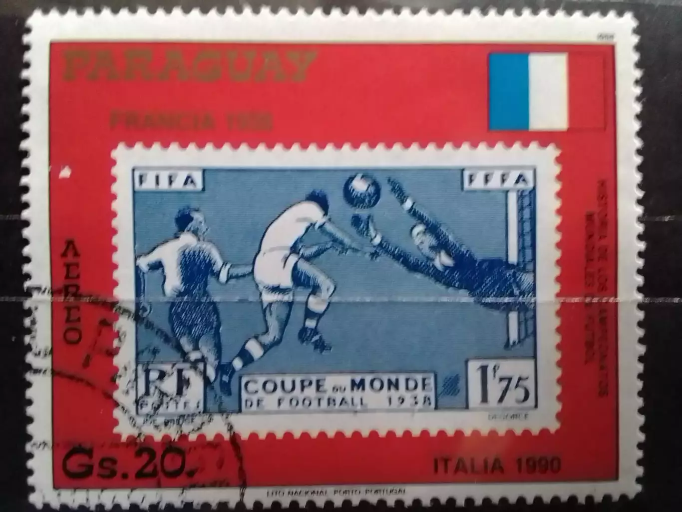 марка Парагвай 1988 №.4271. Чемпионат мира 1938. 20 Gs. гаш. Оптом скидки до 30%