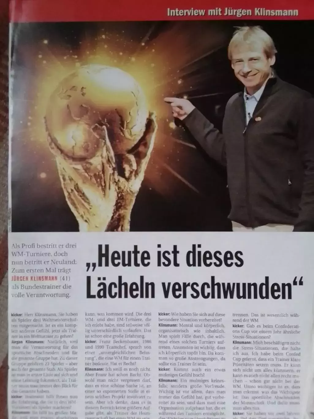 Юрген КЛІНСМАН Сьогодні всі усмішки зникнуть.(22 Х 30 см.) Оптом скидки до 30%!