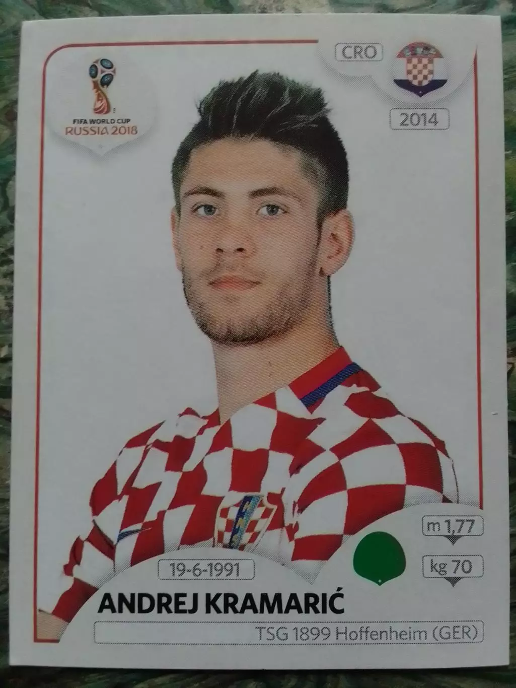 Наклейка Паннини 2018 А. KRAMARIC/ Анджей КРАМАРИЧ Хорватия. Оптом скидки до 30%