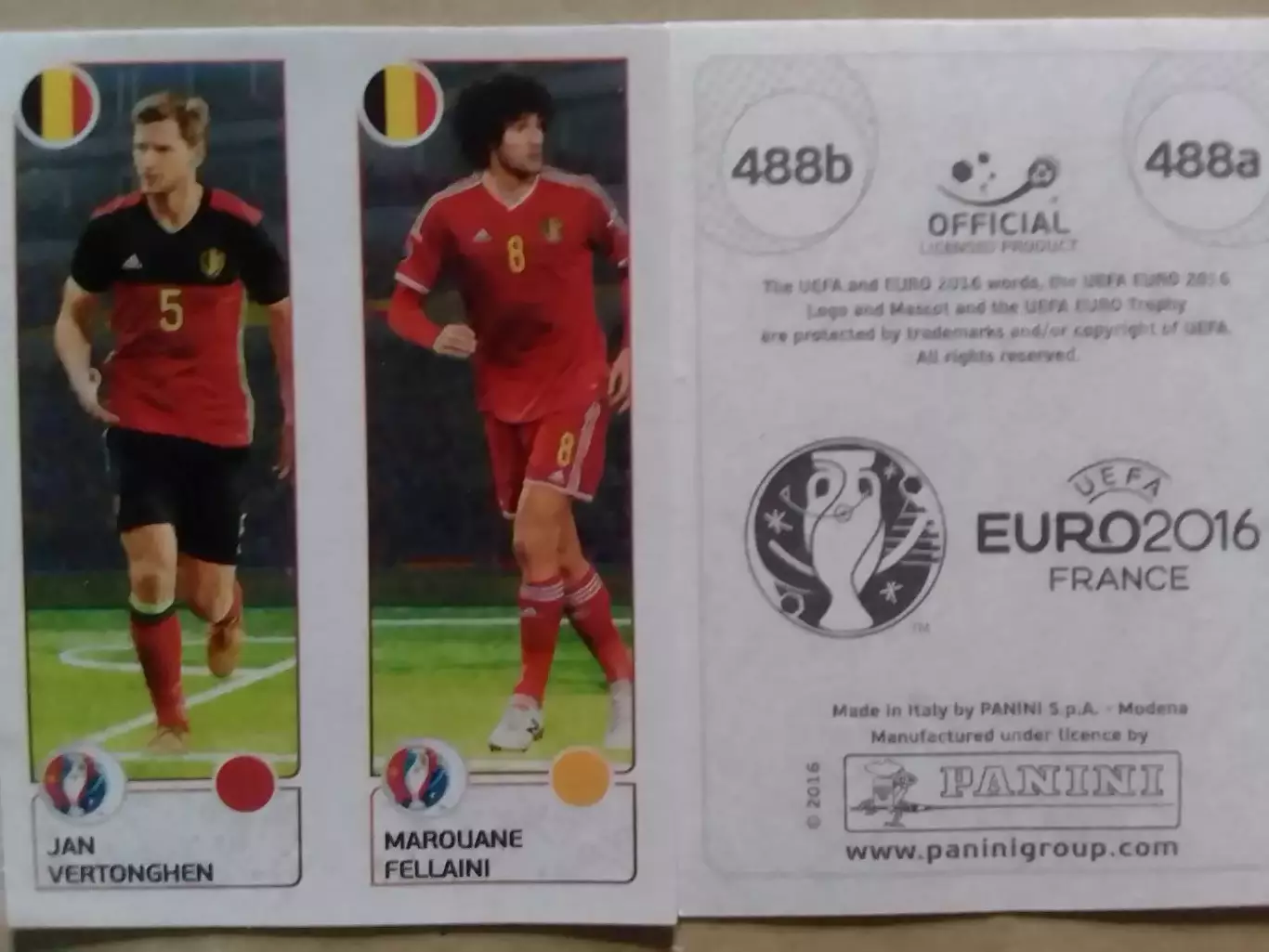 Паннини EURO 2016 Jan VERTONGHEN, M FELLAINI Бельгия. Оптом скидки до 30%