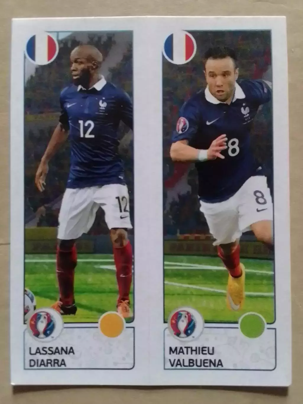 Наклейка Паннини EURO 2016. L.DIARRA. M.VALBUENA Франция. Оптом скидки до 30%