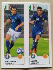 Паннини ЕВРО 2016. Alessandro FLORENZI. Marco VERRATTI. Италия. Оптом скидки 30%
