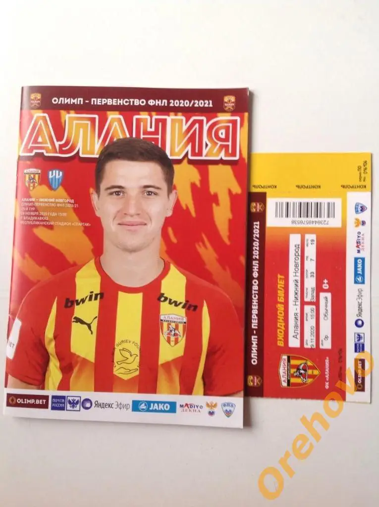 Алания Владикавказ - Нижний Новгород 29/11/2020 + билет