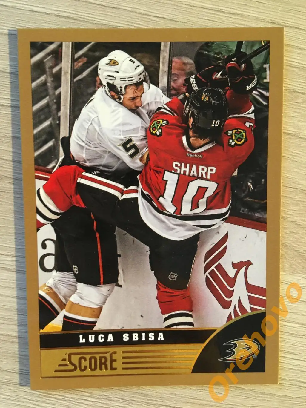 Luca Sbisa Анахайм No. 11 gold 2013-14 Score Panini