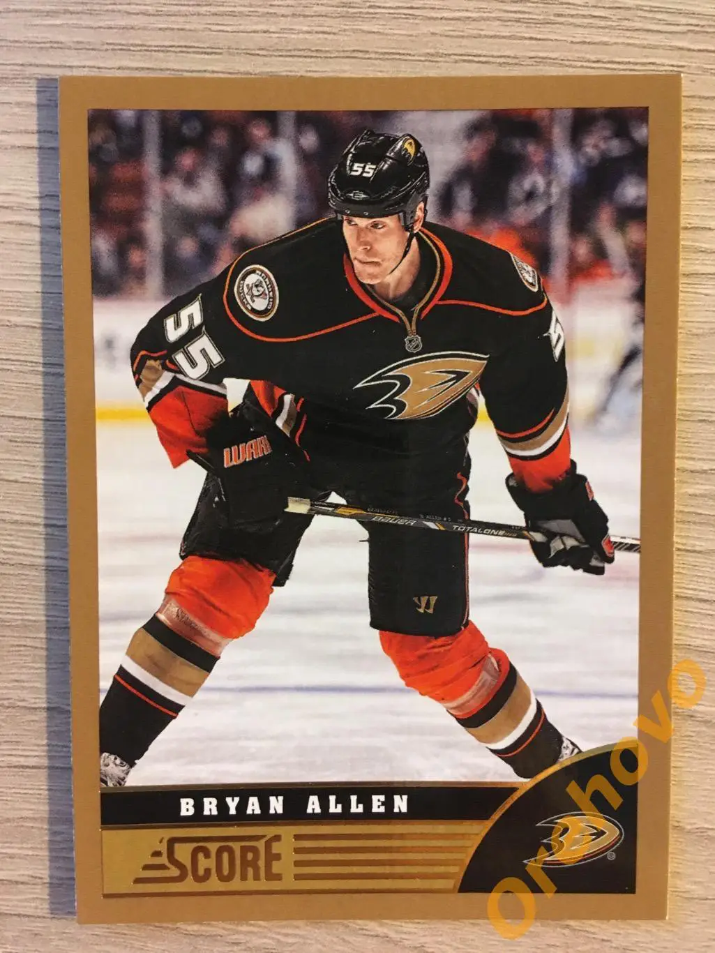 Bryan Allen Анахайм No. 15 gold 2013-14 Score Panini