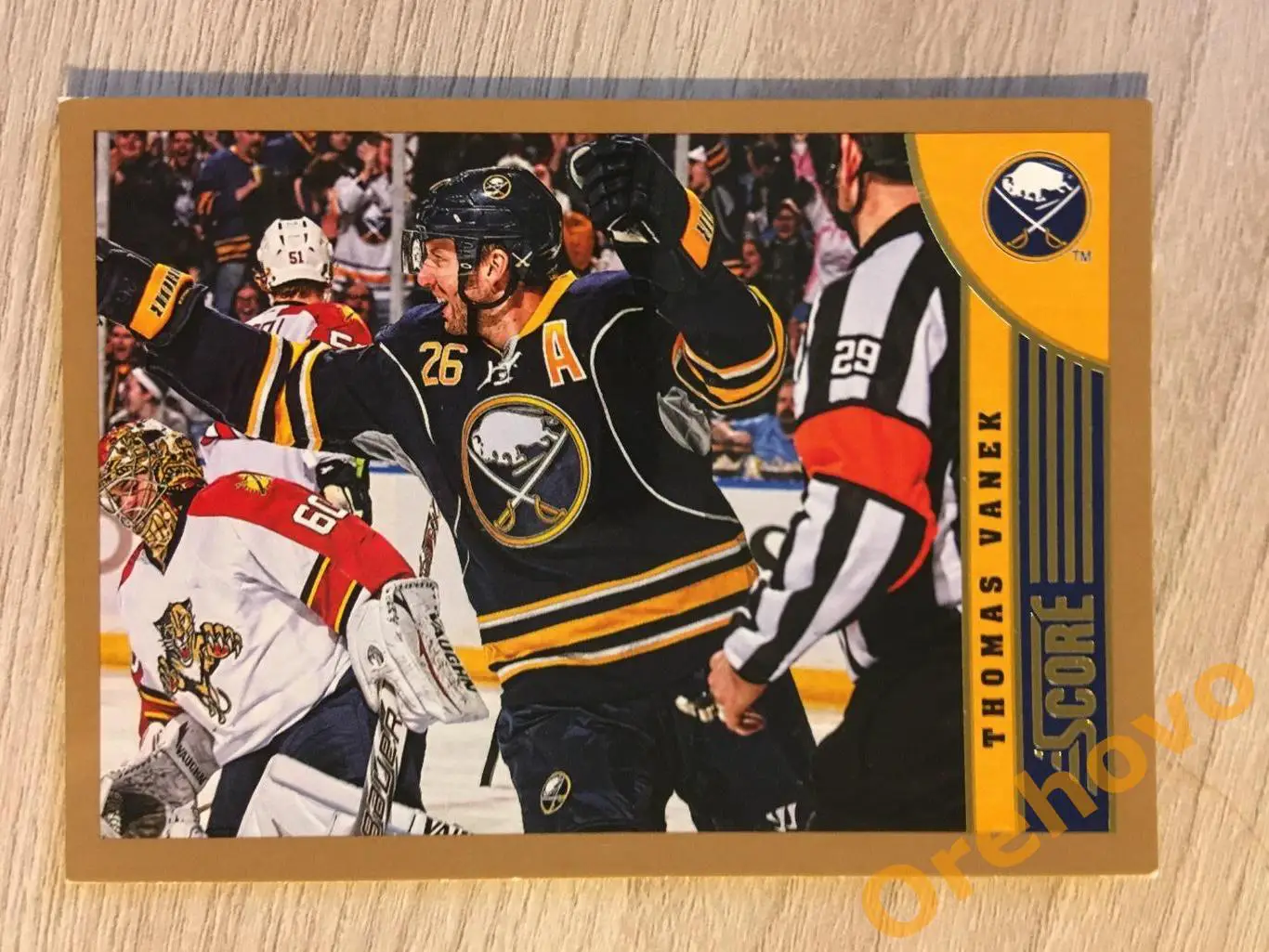 THOMAS VANEK Баффало No. 40 gold 2013-14 Score Panini