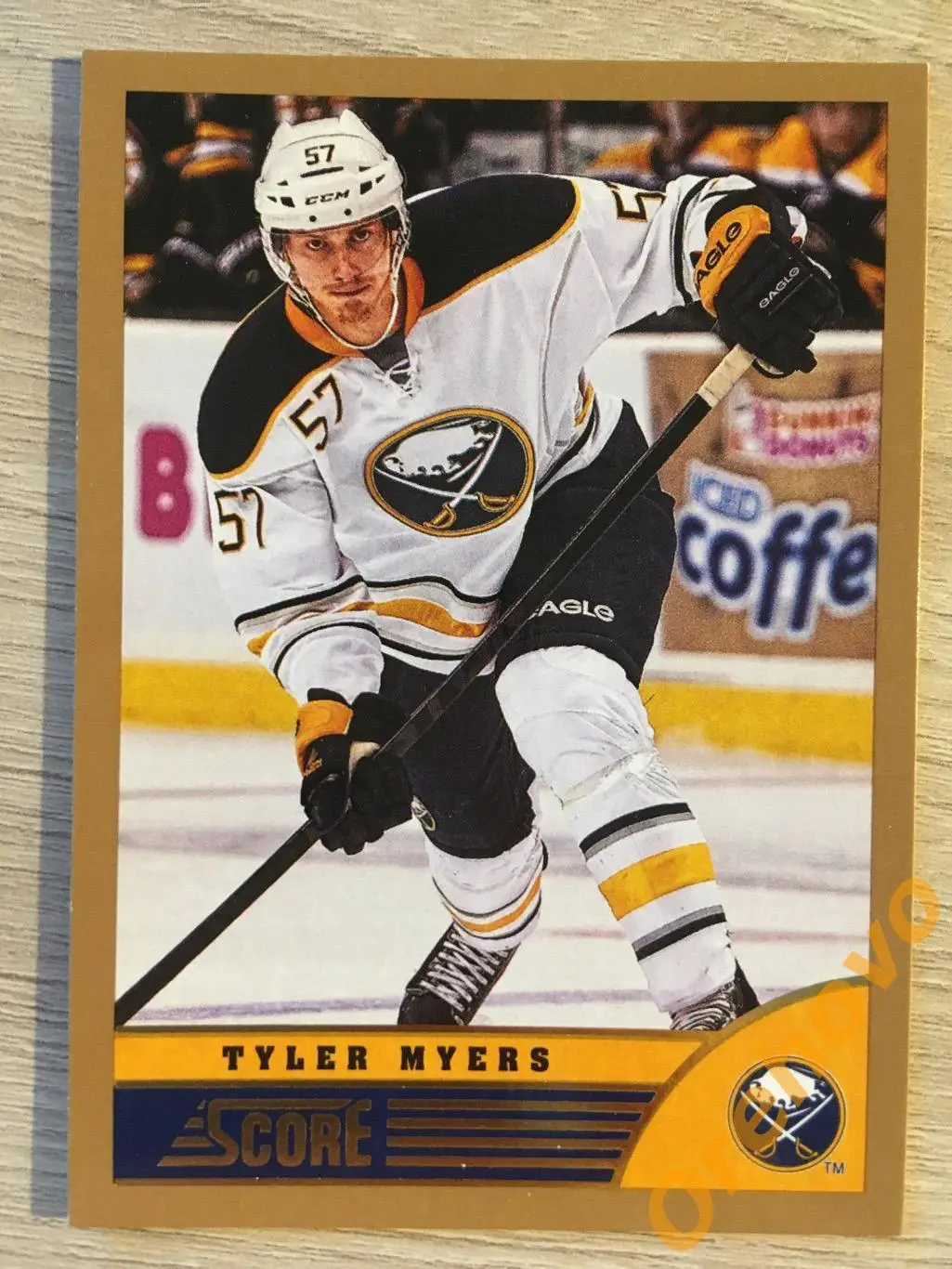 TYLER MYERS Баффало No. 42 gold 2013-14 Score Panini