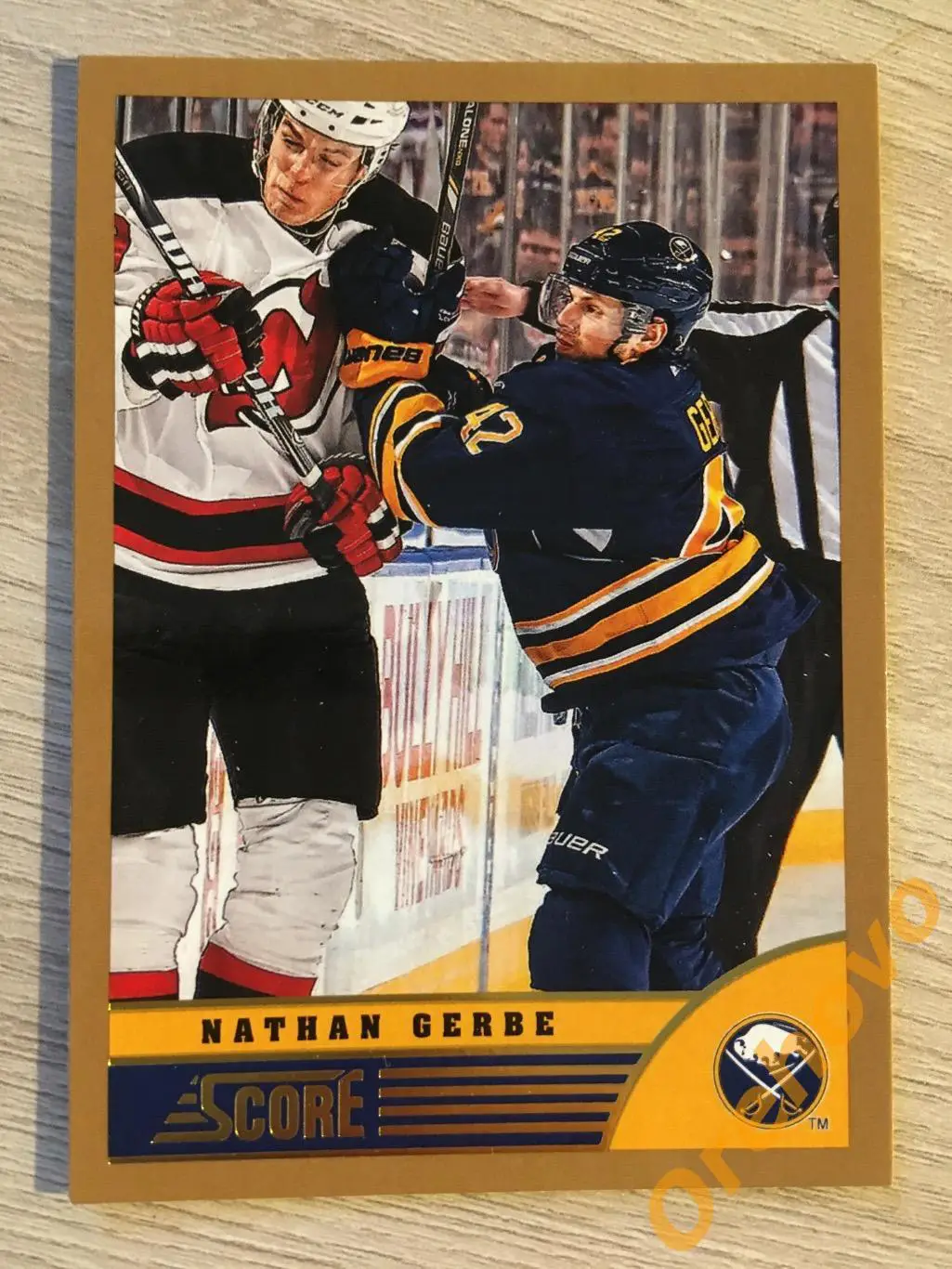NATHAN GERBE Баффало No. 44 gold 2013-14 Score Panini