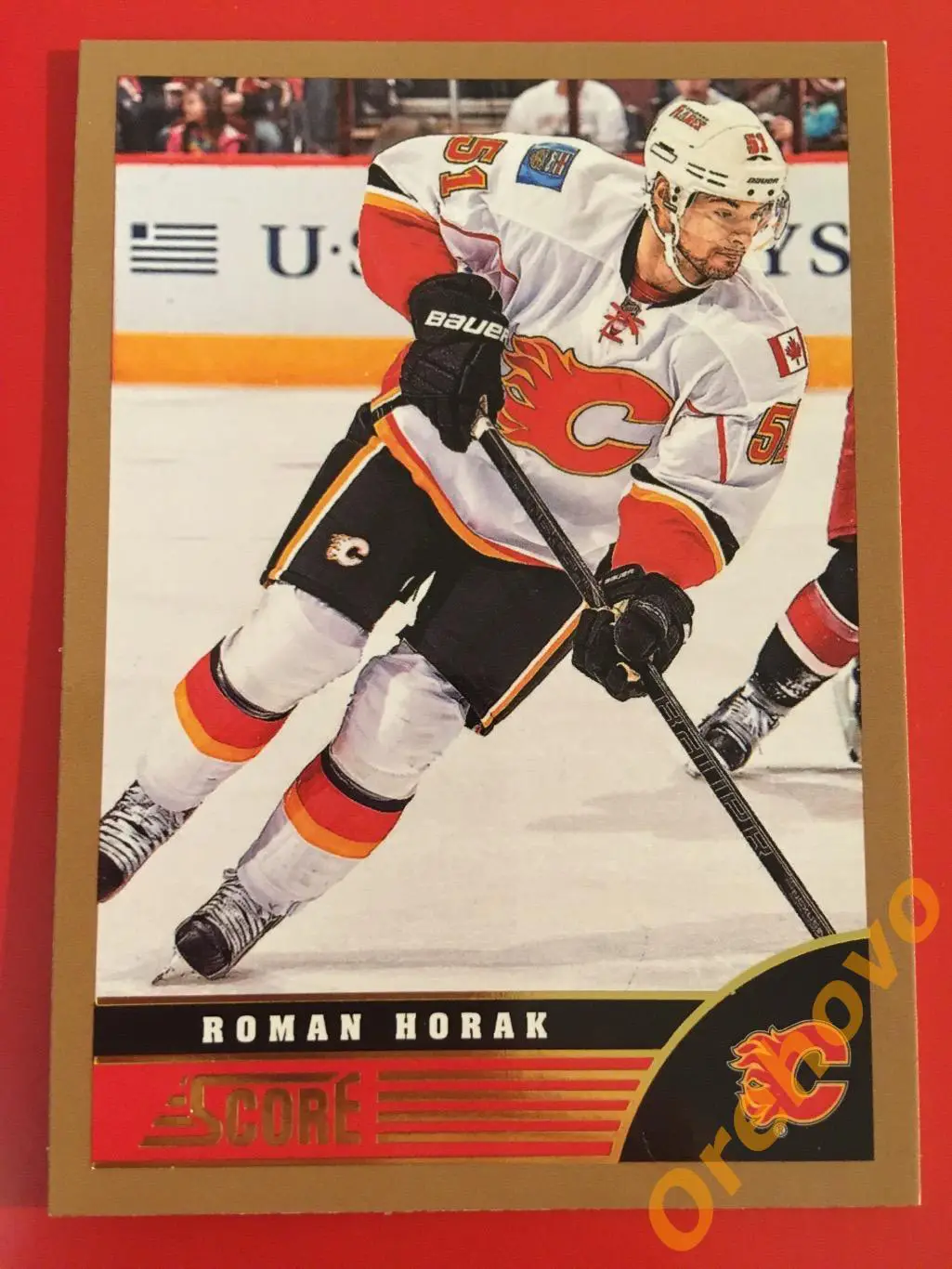 ROMAN HORAK Калгари No. 63 gold 2013-14 Score Panini