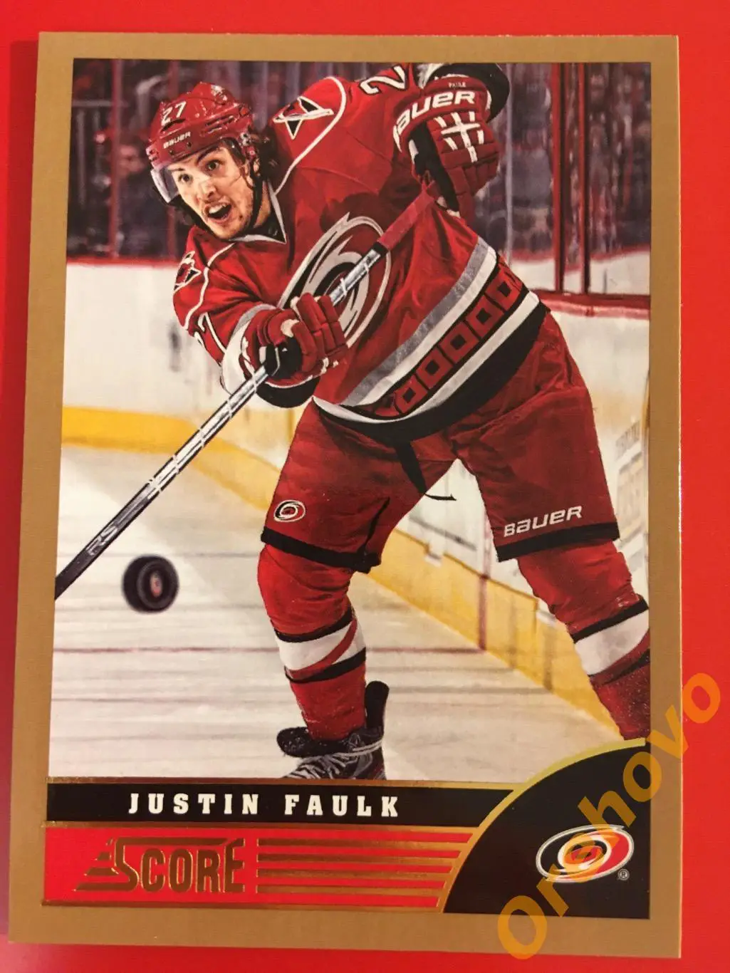 JUSTIN FAULK Каролина No. 81 gold 2013-14 Score Panini