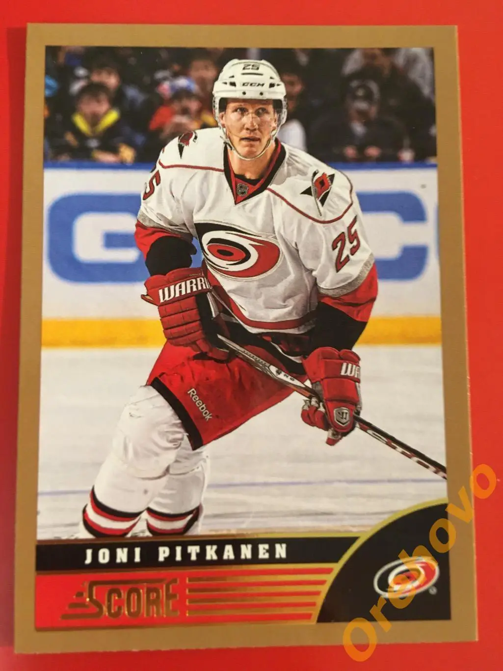 JONI PITKANEN Каролина No. 84 gold 2013-14 Score Panini