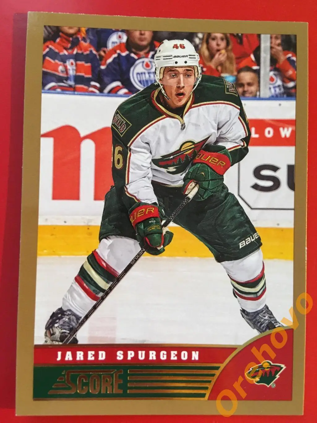 JARED SPURGEON Миннесота No. 244 gold 2013-14 Score Panini
