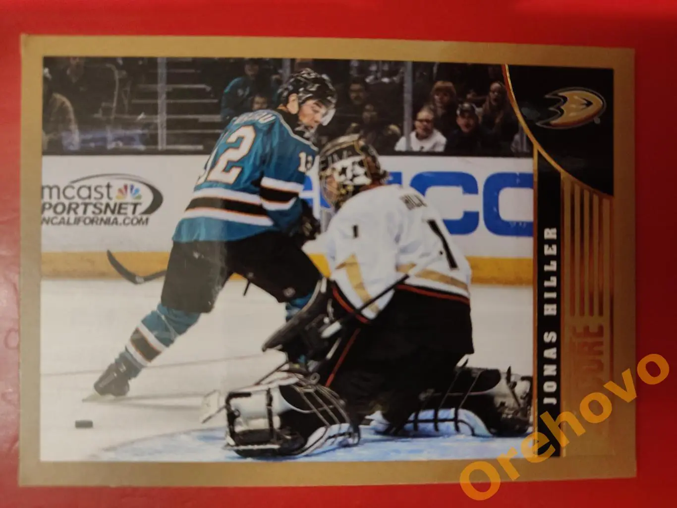 JONAS HITLER вратарь No 2 Анахайм gold 2013-14 Score Panini