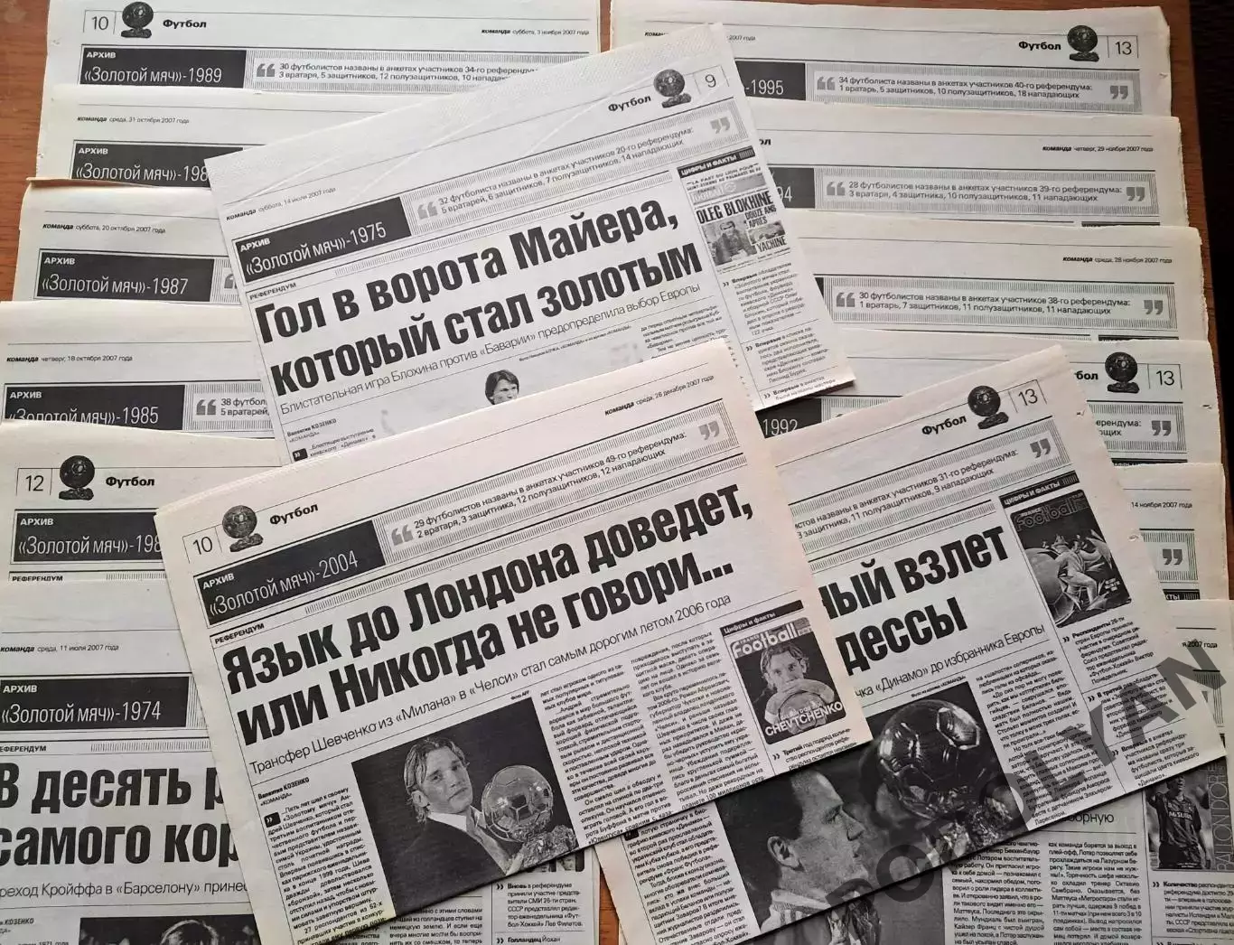 Архив Футбол. История Золотого мяча. Подборка статей из газеты Команда