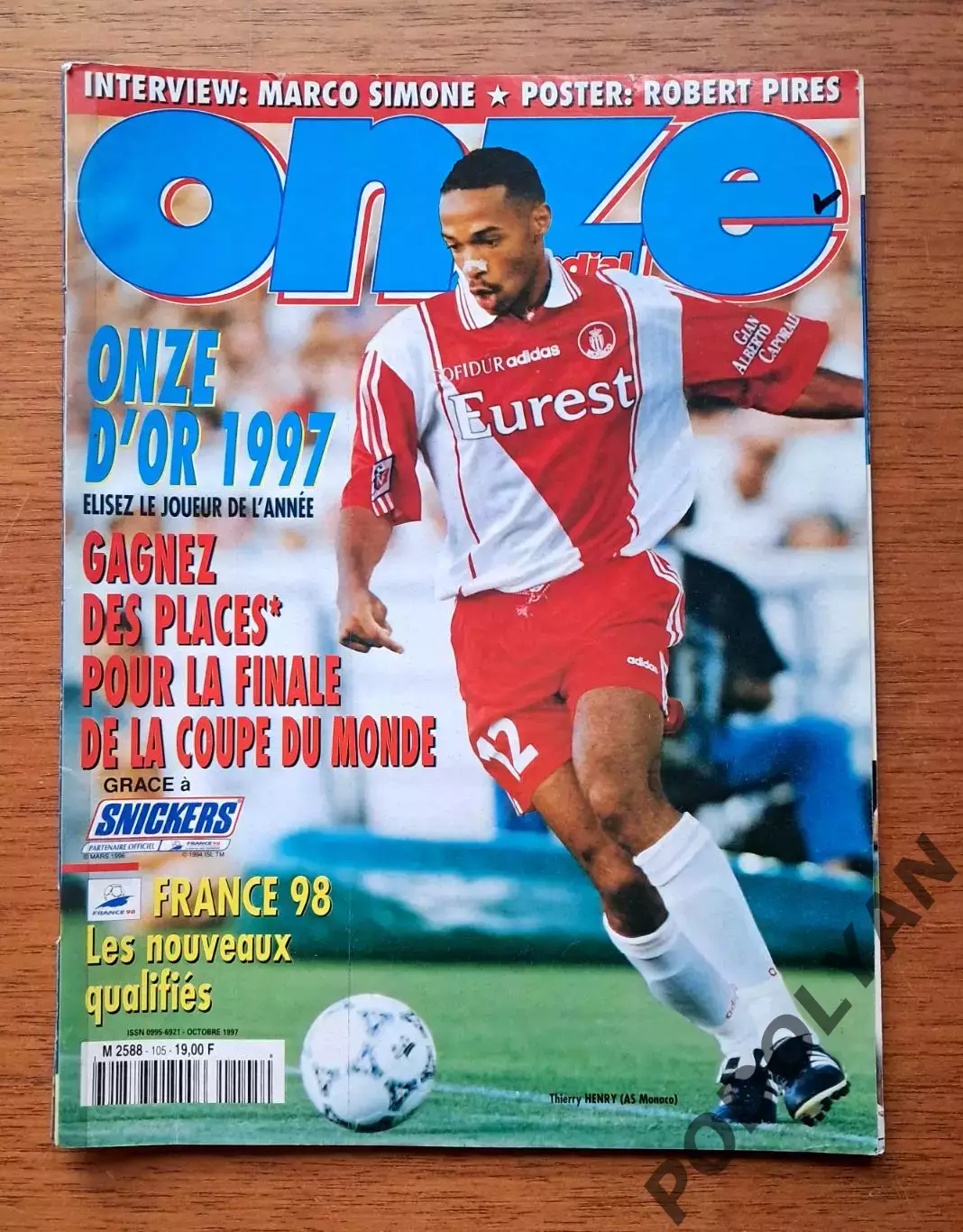 Футбол. Журнал ONZE Mondial (Франция). Октябрь 1997 г.