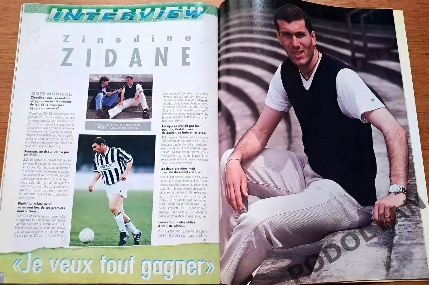 Футбол. Журнал ONZE Mondial (Франция). Май 1997 г. Зидан. Кантона. Бразилия. 3