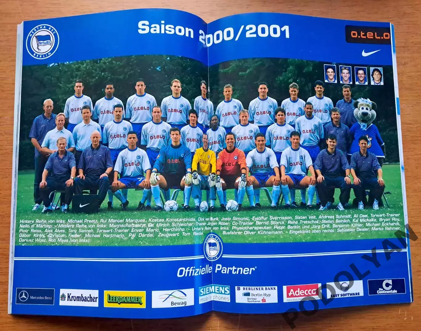 Футбол. Ч-т Германии 2000-2001. Официальный буклет Герта Берлин 2