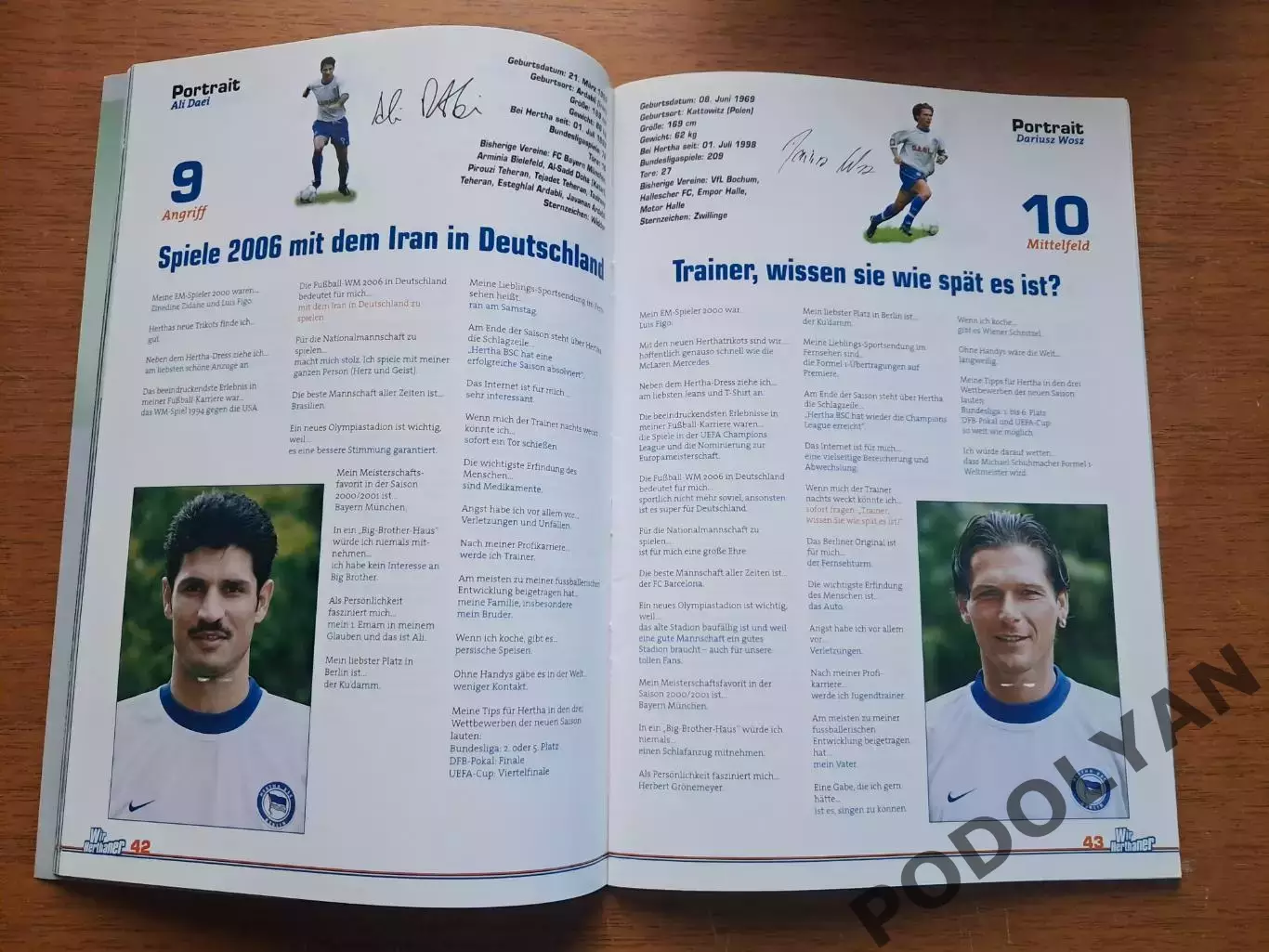 Футбол. Ч-т Германии 2000-2001. Официальный буклет Герта Берлин 1