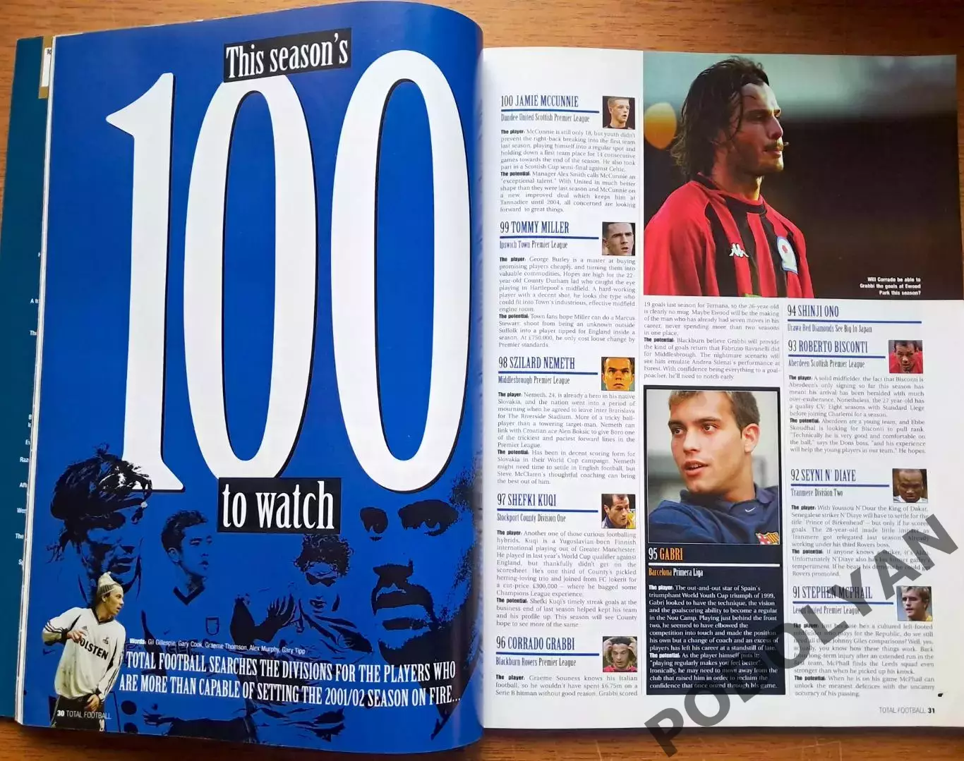 Футбол. Журнал Total Football (Англия). Сентябрь 2001. 1