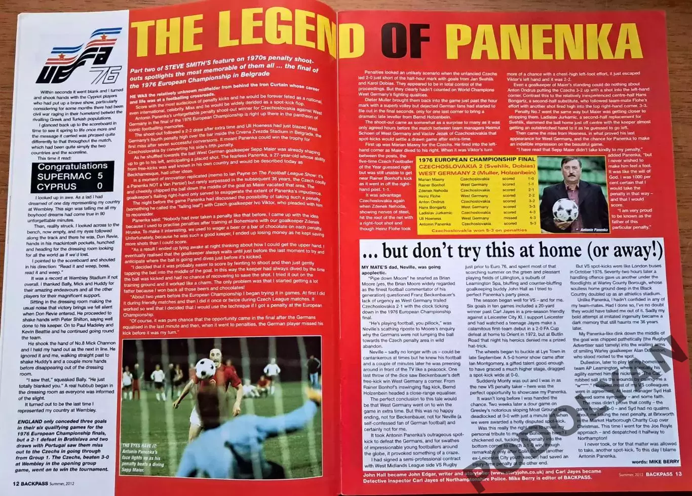 Футбол. Журнал Back Pass (Англия). Спецвыпуск ЕВРО-2012. 2