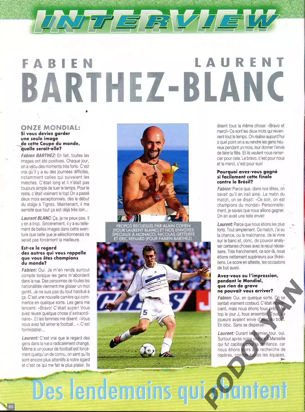 Футбол. Журнал ONZE Mondial (Франция). Август 1998 г. Чемпионат мира-1998. 3