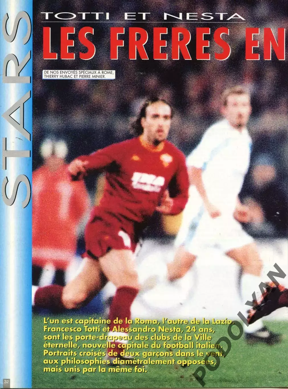 Футбол. Журнал ONZE Mondial (Франция). Январь 2001 г. Тотти, Неста, Виейра. 1