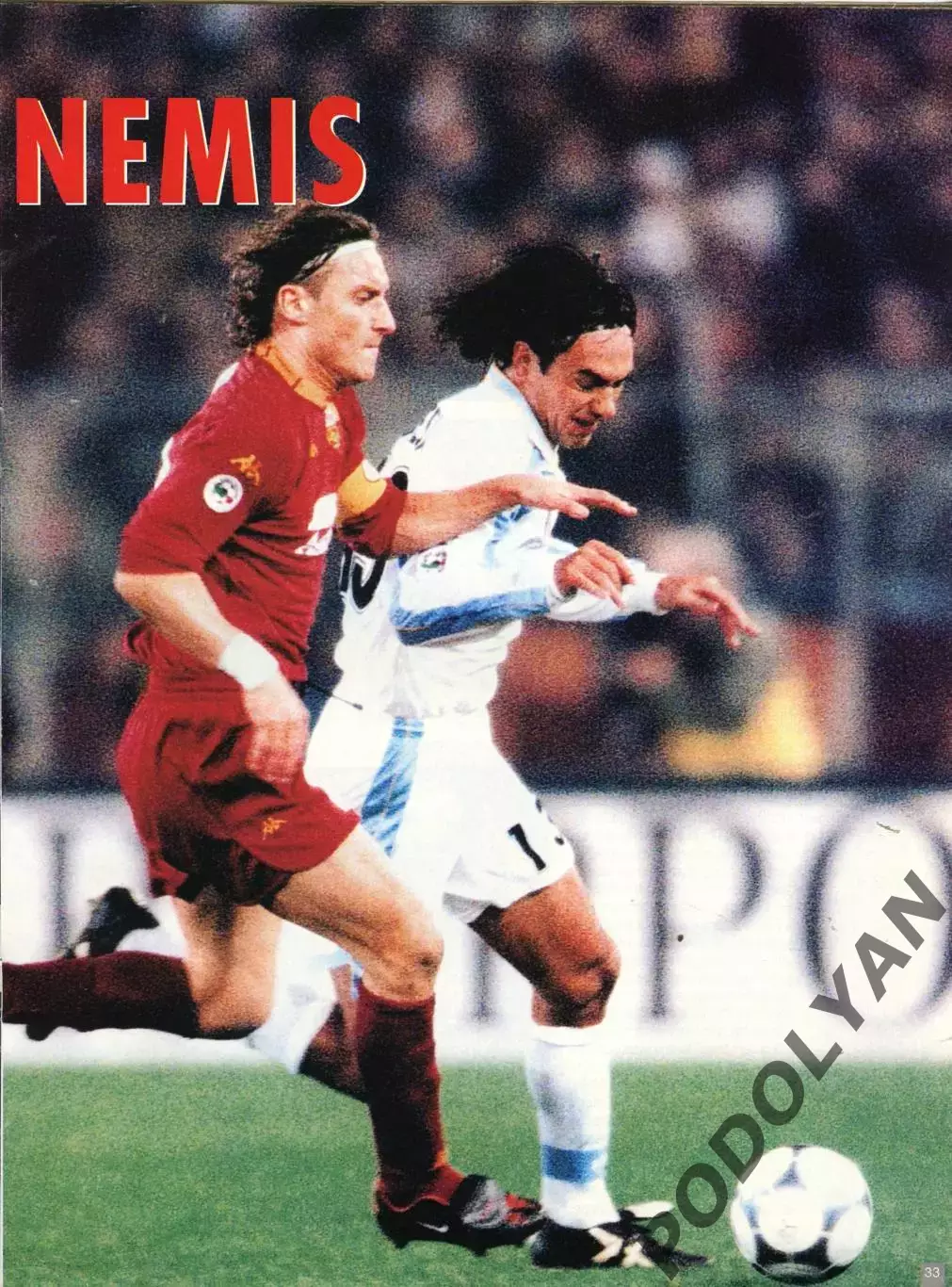 Футбол. Журнал ONZE Mondial (Франция). Январь 2001 г. Тотти, Неста, Виейра. 2