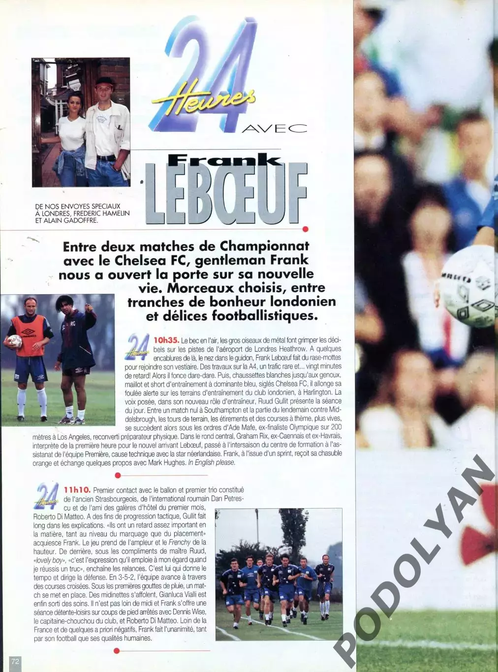 Футбол. Журнал ONZE Mondial (Франция). Сентябрь 1996 г. Папен, ПСЖ. 3