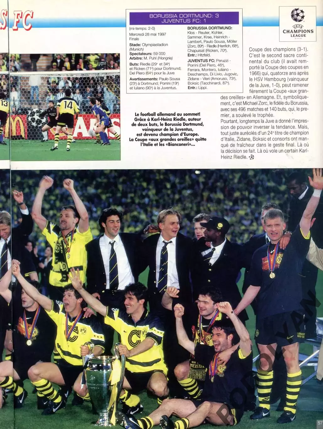 Футбол. Журнал ONZE Mondial (Франция). Июль 1997 г. Боруссия, Ромарио. 1